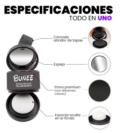 Bunee HairDensity Pro® Cubre entradas, canas y zonas despobladas en segundos
